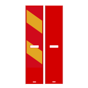 Traffic panel flat | film RA2/C | on one side indicating right | red / yellow